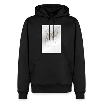 People have the power sepia - Sweat à capuche Premium bio Homme - noir - Devant - Nico (187cm)