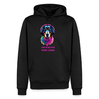 Life is Better with a Dog - Men’s Premium Organic Hoodie - black - Front - Nico (187cm)