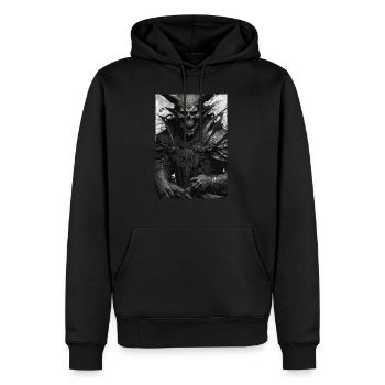 Dämon - Männer Premium Bio Hoodie - Schwarz - Vorne - Nico (187cm)