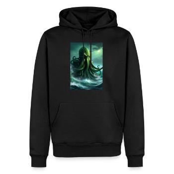 Cthulhu - Männer Premium Bio Hoodie - Schwarz - Vorne - Nico (187cm)