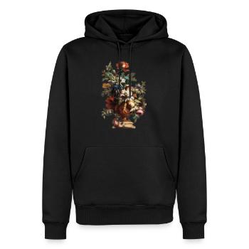 Stillleben 1 - Männer Premium Bio Hoodie - Schwarz - Vorne - Nico (187cm)