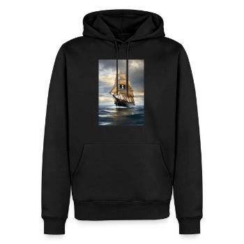 Voilier - Sweat à capuche Premium bio Homme - noir - Devant - Nico (187cm)