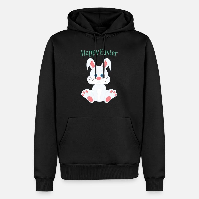 Lapin de Pâques mignon - Sweat à capuche Premium bio Homme - noir