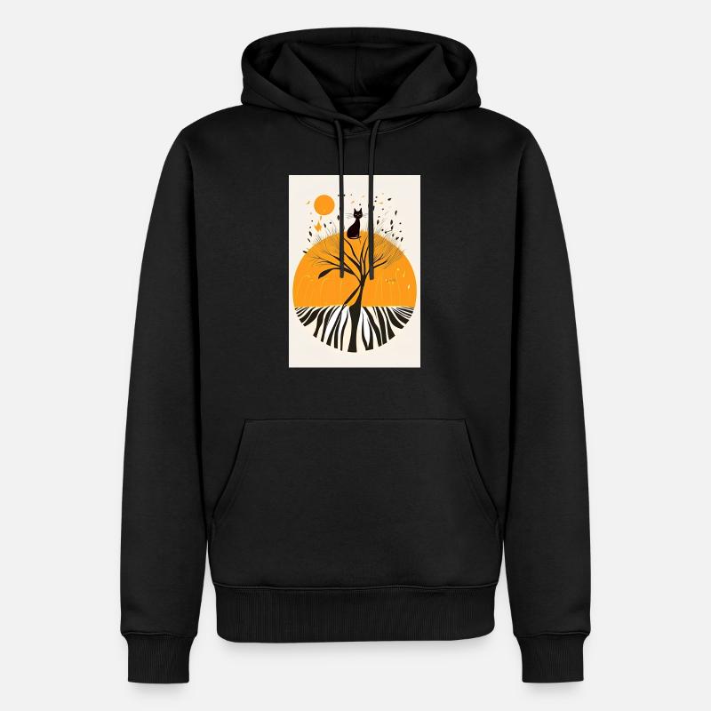 portrait de chat - Sweat à capuche Premium bio Homme - noir