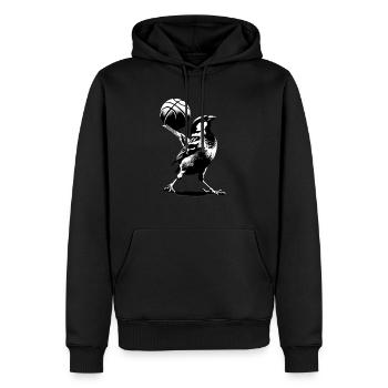 Ulmer SSV Spatz Basketball - Männer Premium Bio Hoodie - Schwarz - Vorne - Nico (187cm)