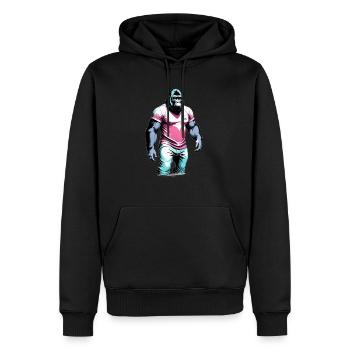 Cooler Gorilla - Männer Premium Bio Hoodie - Schwarz - Vorne - Nico (187cm)