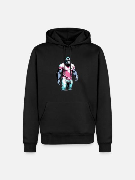 Cooler Gorilla - Männer Premium Bio Hoodie - Schwarz