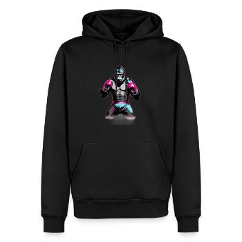 Boxe Boxeur Gorille - Sweat à capuche Premium bio Homme - noir - Devant - Nico (187cm)