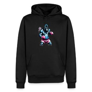 Boxe Boxeur Gorille - Sweat à capuche Premium bio Homme - noir - Devant - Nico (187cm)