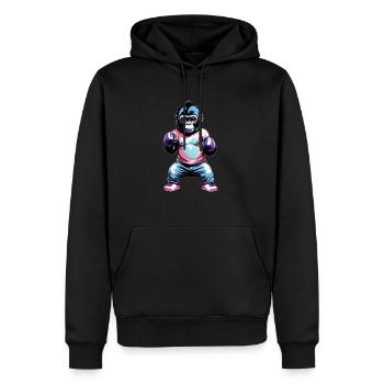 Bébé Gorille Boxeur - Sweat à capuche Premium bio Homme - noir - Devant - Nico (187cm)