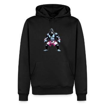 Boxe Boxeur Gorille - Sweat à capuche Premium bio Homme - noir - Devant - Nico (187cm)
