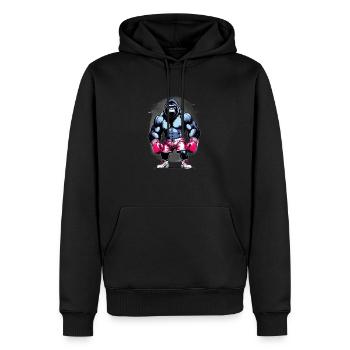 Boxe Boxeur Gorille - Sweat à capuche Premium bio Homme - noir - Devant - Nico (187cm)
