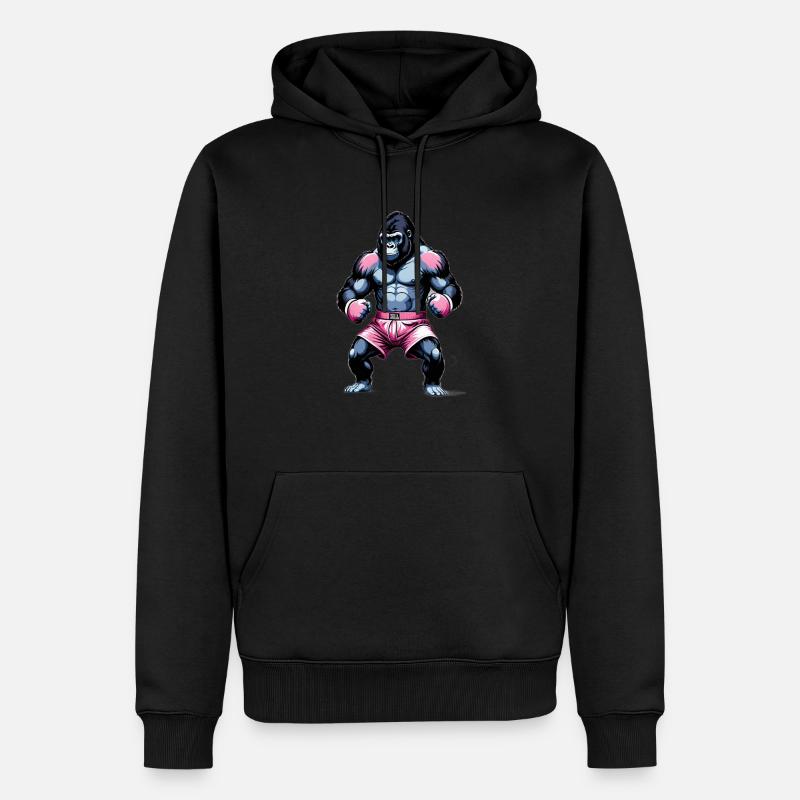 Boxe Boxeur Gorille - Sweat à capuche Premium bio Homme - noir