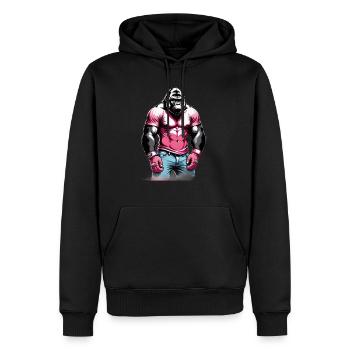 Gorille Boxeur Boxe - Sweat à capuche Premium bio Homme - noir - Devant - Nico (187cm)