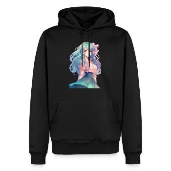 Anime girl with pink hair - Men’s Premium Organic Hoodie - black - Front - Nico (187cm)