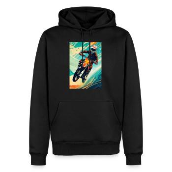Motocross I - Sweat à capuche Premium bio Homme - noir - Devant - Nico (187cm)