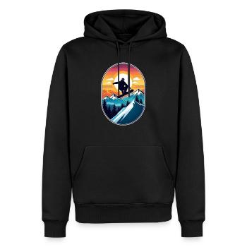 snowboard neige et ski - Sweat à capuche Premium bio Homme - noir - Devant - Nico (187cm)