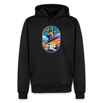 snowboard neige et ski - Sweat à capuche Premium bio Homme - noir - Devant - Nico (187cm)