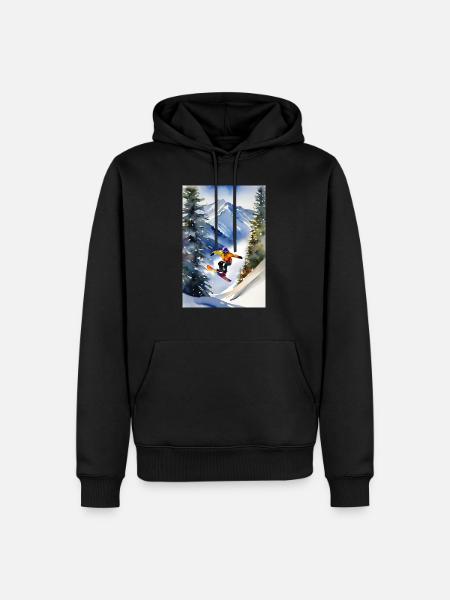 Snowboarder I - Men’s Premium Organic Hoodie - black