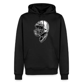 Crâne de football américain - Sweat à capuche Premium bio Homme - noir - Devant - Nico (187cm)