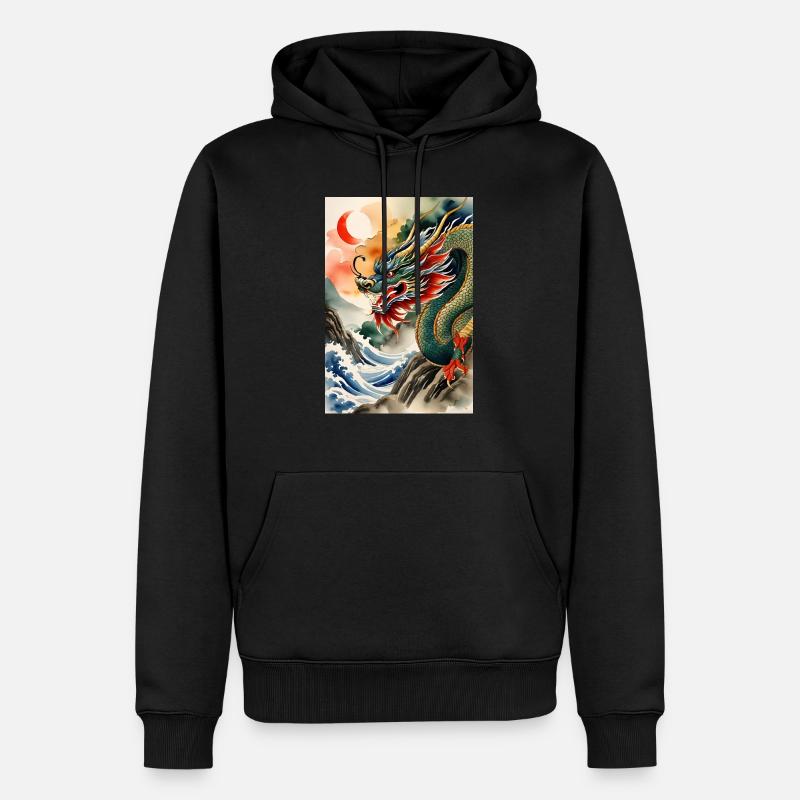 Année du Dragon II - Sweat à capuche Premium bio Homme - noir