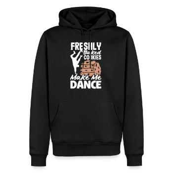 Freshly Baked Cookies Make Me Dance Joyful - Men’s Premium Organic Hoodie - black - Front - Nico (187cm)