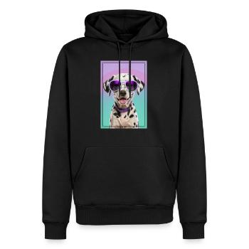 Cute dalmatian puppy with sunglasses - Men’s Premium Organic Hoodie - black - Front - Nico (187cm)