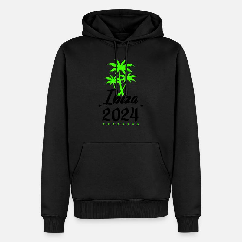 Palmiers d’Ibiza 2024 - Sweat à capuche Premium bio Homme - noir