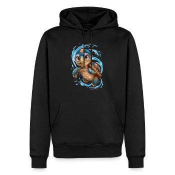 Bonne baignade tortue ! - Sweat à capuche Premium bio Homme - noir - Devant - Nico (187cm)