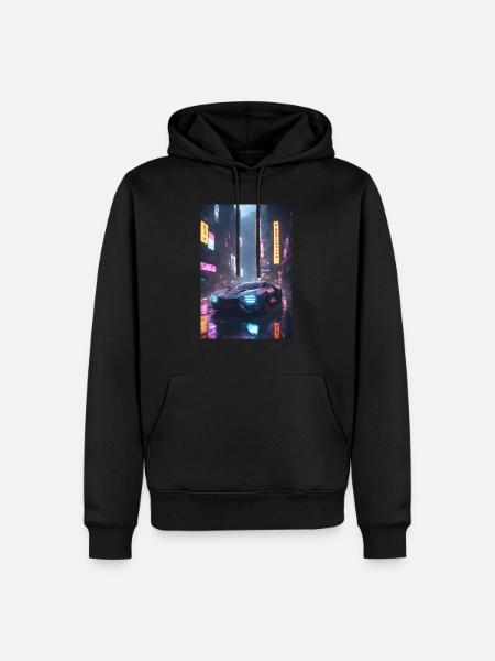 Cyberpunk Futuristic Car - Men’s Premium Organic Hoodie - black