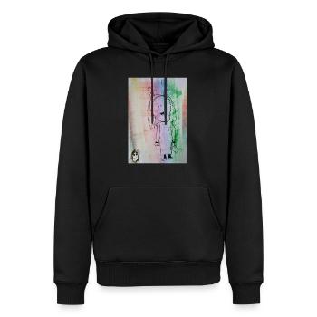 Comic - Männer Premium Bio Hoodie - Schwarz - Vorne - Nico (187cm)
