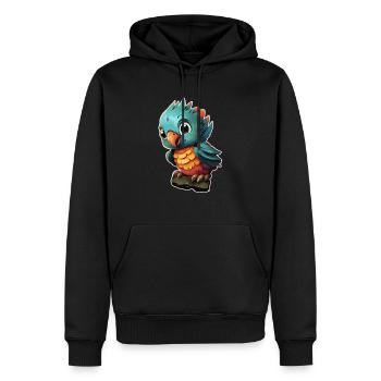Cartoon Parrot - Men’s Premium Organic Hoodie - black - Front - Nico (187cm)