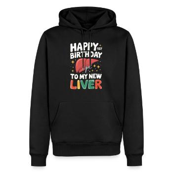 Feiere den 1. Geburtstag deines Lebensretters - Männer Premium Bio Hoodie - Schwarz - Vorne - Nico (187cm)