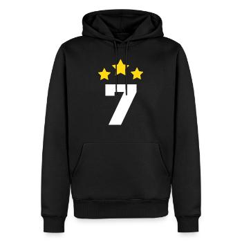 7 ans étoile - cadeau de 7e anniversaire - Sweat à capuche Premium bio Homme - noir - Devant - Nico (187cm)