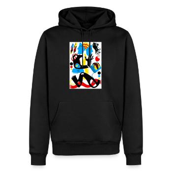 Blue television - Men’s Premium Organic Hoodie - black - Front - Nico (187cm)
