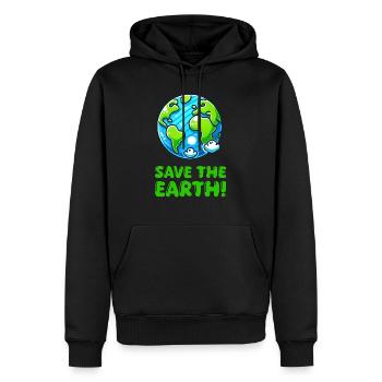 erde planet save the earth - Männer Premium Bio Hoodie - Schwarz - Vorne - Nico (187cm)