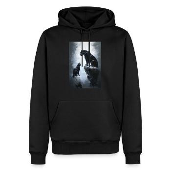Powerful monochromatic Scene - Männer Premium Bio Hoodie - Schwarz - Vorne - Nico (187cm)