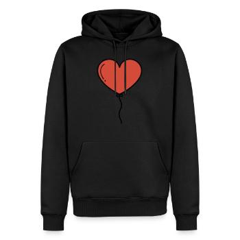 Herzluftballon Herz Luftballon - Männer Premium Bio Hoodie - Schwarz - Vorne - Nico (187cm)