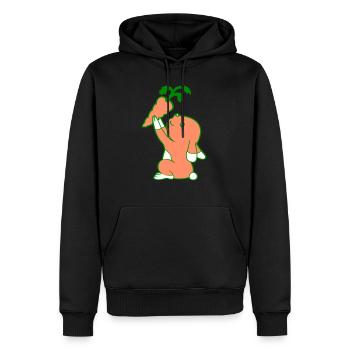 Lapin carotte carotte gros manger faim délicieux légumes - Sweat à capuche Premium bio Homme - noir - Devant - Nico (187cm)