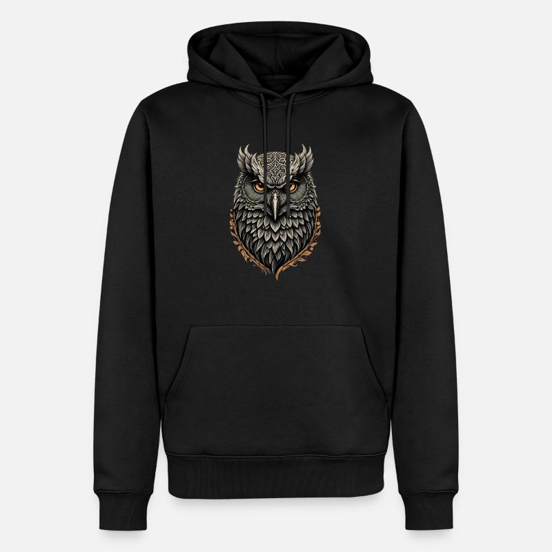 Owl - Men’s Premium Organic Hoodie - black