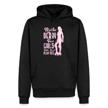 Roller Derby Pour Les Filles Qui Ne Font Pas Gentil Skater - Sweat à capuche Premium bio Homme - noir - Devant - Nico (187cm)