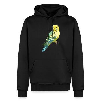 Perruche ondulée - Sweat à capuche Premium bio Homme - noir - Devant - Nico (187cm)