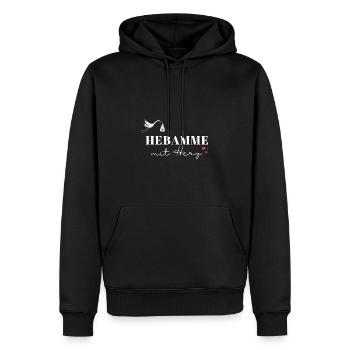 Hebamme mit Herz / beste Hebamme/ Midwife - Männer Premium Bio Hoodie - Schwarz - Vorne - Nico (187cm)