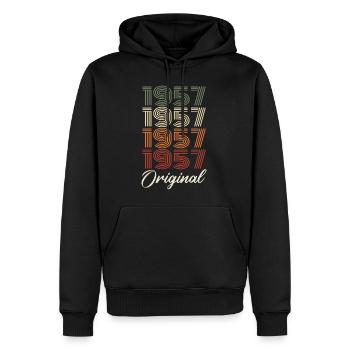 1957 Cadeau D'anniversaire Vintage Original 1957 - Sweat à capuche Premium bio Homme - noir - Devant - Nico (187cm)