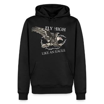 Fliege hoch wie ein Adler - Weed Kiffen Marijuana - Männer Premium Bio Hoodie - Schwarz - Vorne - Nico (187cm)