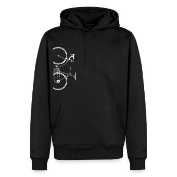 Vélo - Vélo T-Shirt Côté vélo - Sweat à capuche Premium bio Homme - noir - Devant - Nico (187cm)