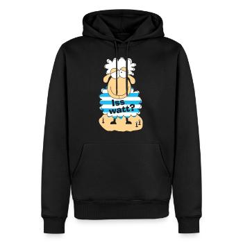 Iss watt? - Männer Premium Bio Hoodie - Schwarz - Vorne - Nico (187cm)