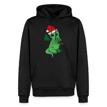 Noël Cthulhu - Sweat à capuche Premium bio Homme - noir - Devant - Nico (187cm)