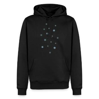 flocons de neige - Sweat à capuche Premium bio Homme - noir - Devant - Nico (187cm)