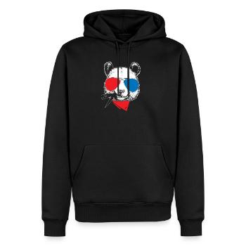cool panda cadeau ours nature animal mignon - Sweat à capuche Premium bio Homme - noir - Devant - Nico (187cm)